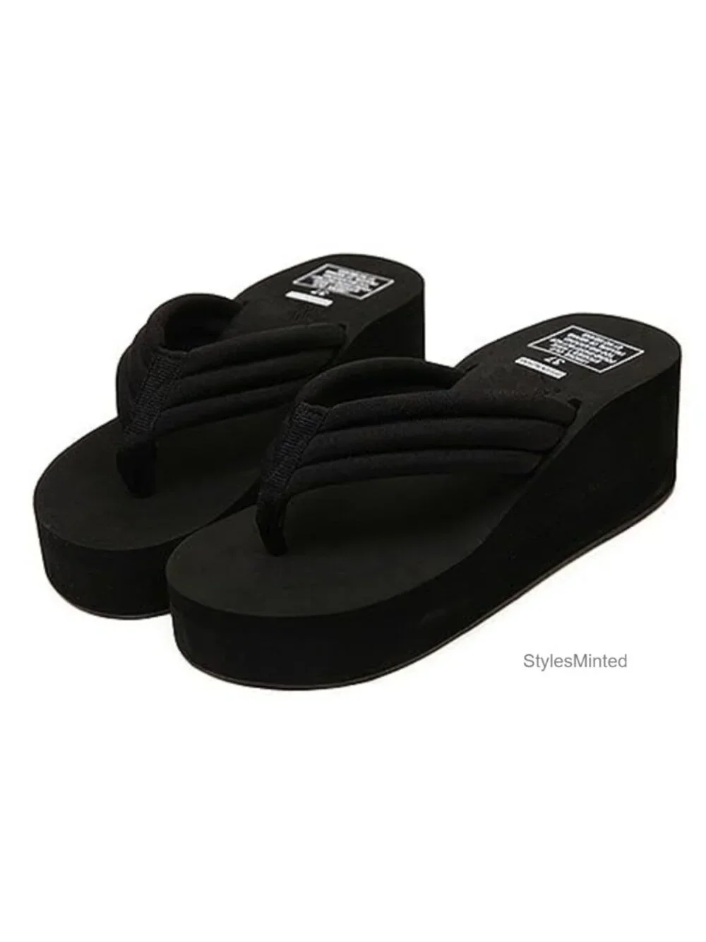 Women's High-Heeled Wedge Flip Flops Sandals - EVA Foam Open Toe Slippers